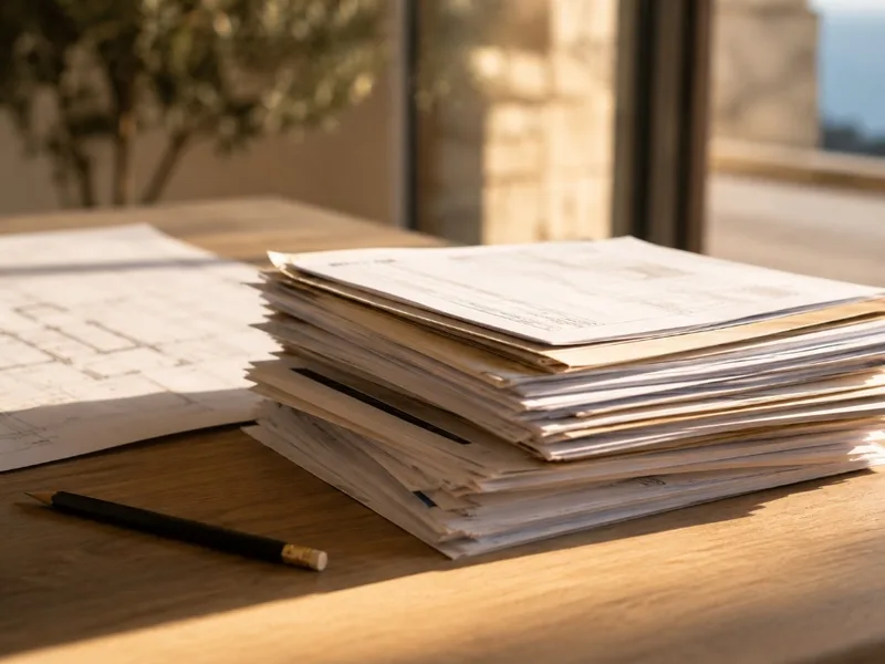 Devis et factures posés sur une table lors d'une rénovation