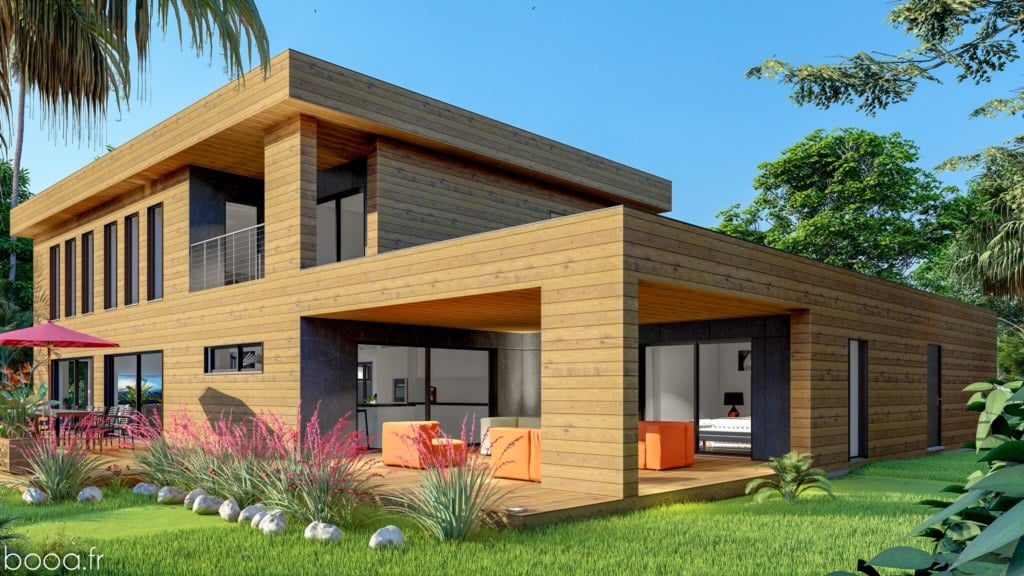 Maison contemporaine à ossature bois — vue d'ensemble